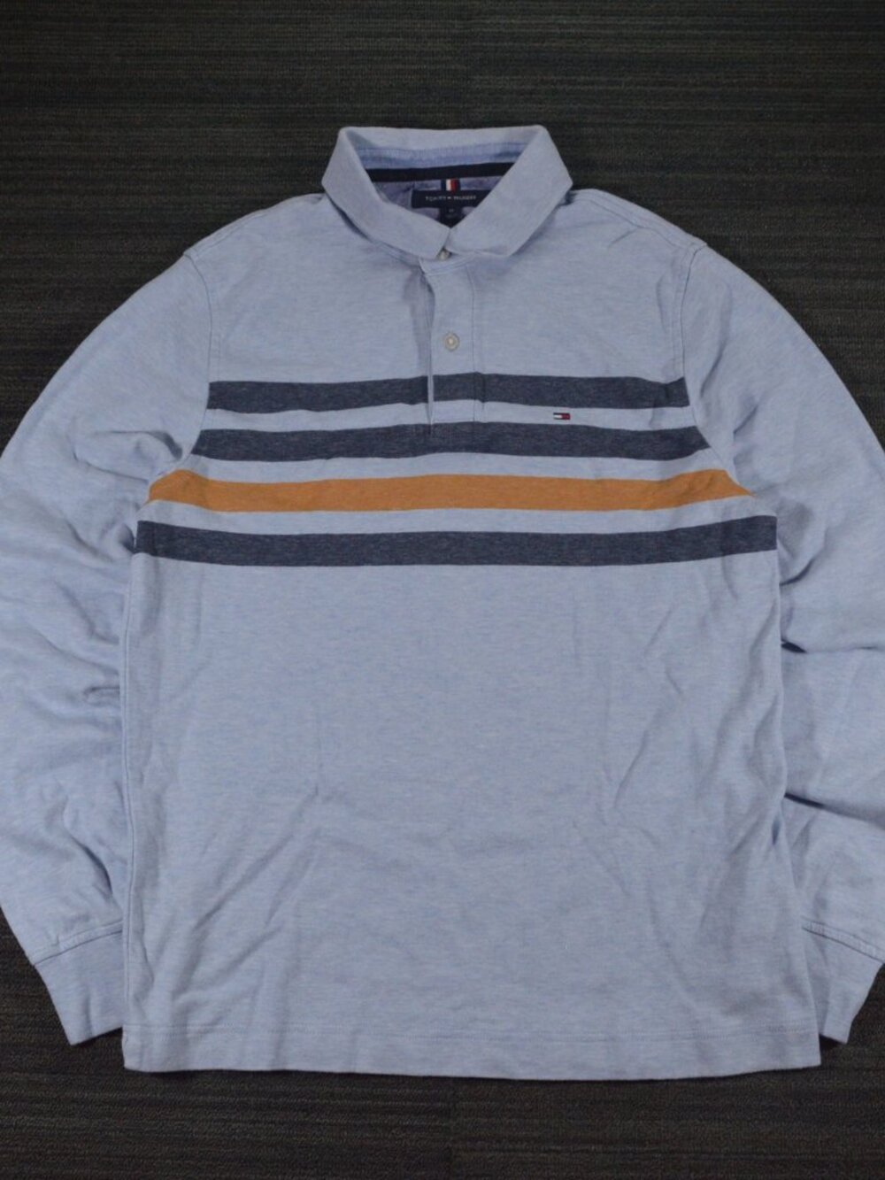 Tommy Hilfiger Men’s Slim-Fit Striped Polo Medium - Picture 1 of 7